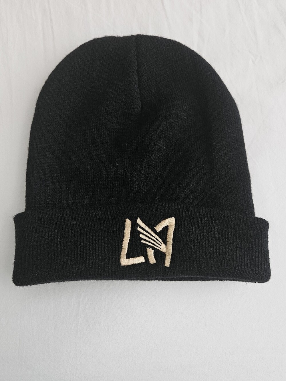 LAFC Los Angeles Football Club Unisex Black Cuffed Knit Beanie Hat Gold Logo